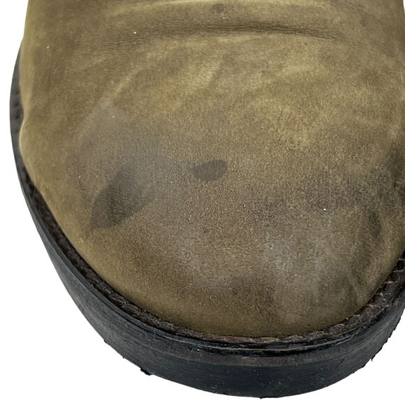 Bueno Pull On Leather Bootie Women's SZ 9.5 40 Olive Boho Elastic Panel Comfort - Picture 5 of 9